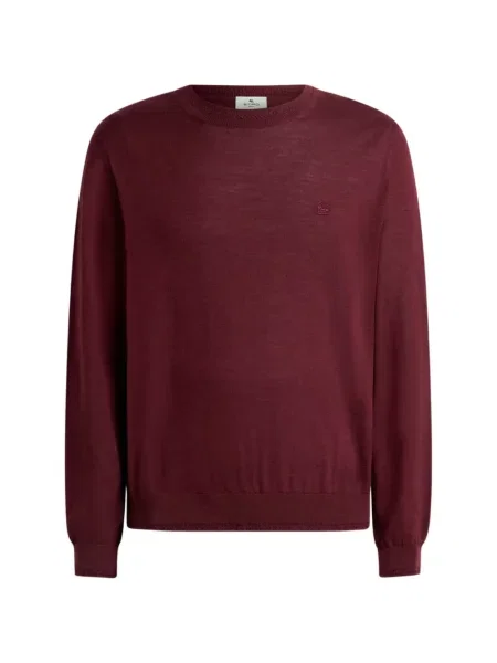 Pulover Etro cu broderie de lână roșu