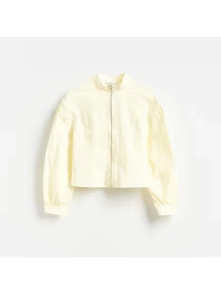 Reserved Halenka s balonovými rukávy světle žlutá