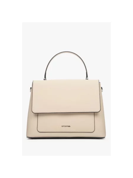 Сумка-трапеція шкіряна молочна Cromia Perla біла