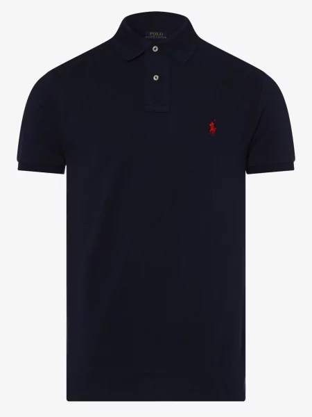 Koszulka polo o kroju slim fit z wyhaftowanym logo Polo Ralph Lauren niebieska