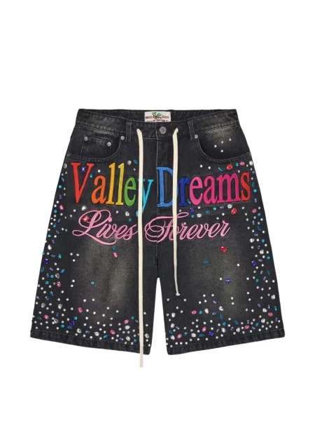 Pantaloni scurți din denim Vale negru