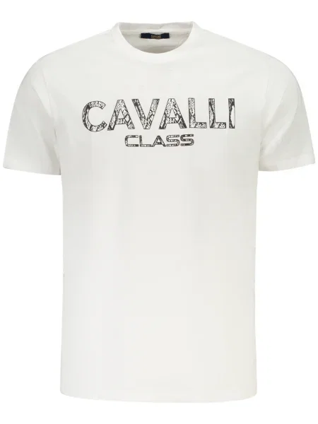 Krátké tričko Cavalli Class s krátkými rukávy bílé