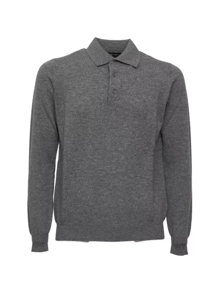 Lung tricou polo Filippo De Laurentiis gri