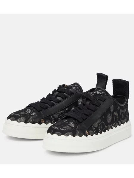 Sneakerși Chloã© din dantelă negru