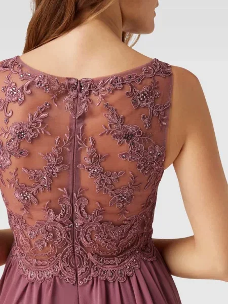 Sukienka koktajlowa z tiulu z kamieniami stras Laona