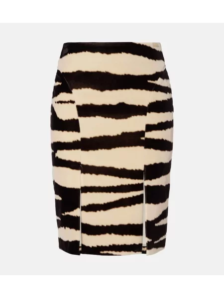 Fustă tip creion Nina Ricci cu imagine cu model zebră alb