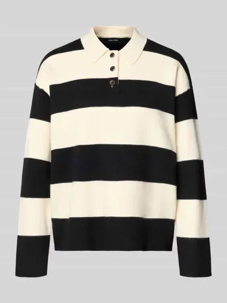 Sweter z dzianiny o kroju regular fit z mieszanki model ‘SABA’ Vero Moda czarny