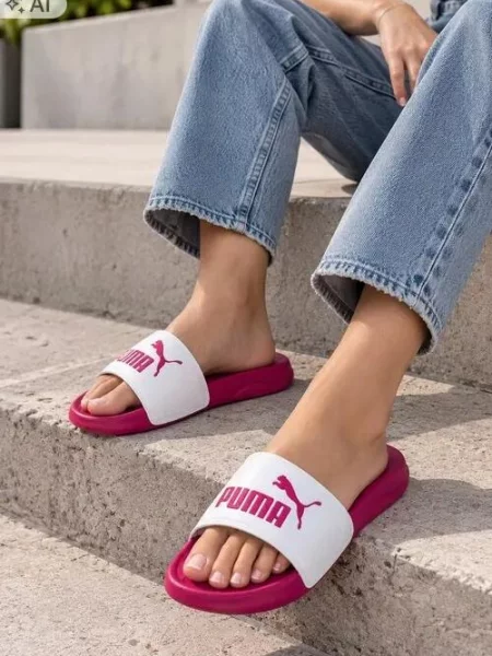 Klapki sportowe na basen plażę PUMA POPCAT 20 białe
