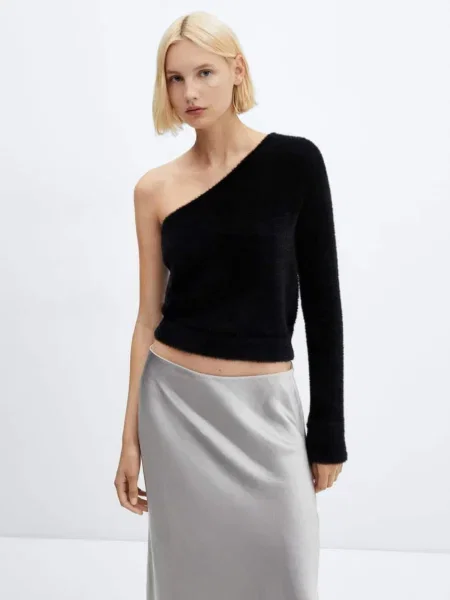 MANGO Pulover Roz' negru