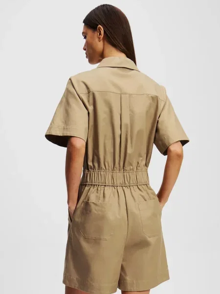 Karl Lagerfeld kombinezon z kołnierzykiemm brązowy