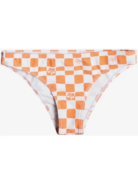 Figi od bikini Roxy Check It 2 w kolorze pomarańczowym XS białe