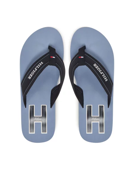 Šlepetės per pirštą Tommy Hilfiger Hilfiger H Padded Beach Sandal Tamsiai mėlyna