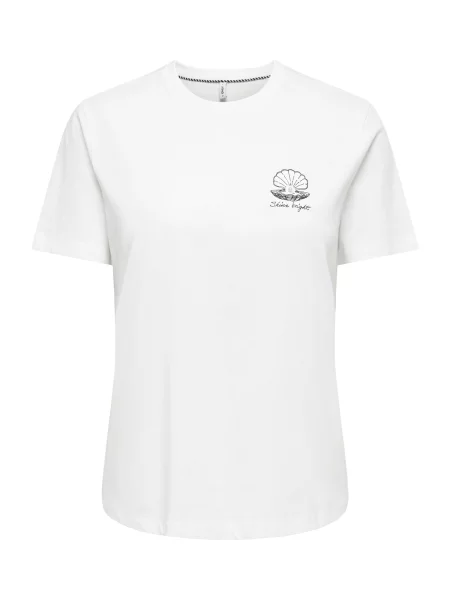 ONLY Tricou ONLKITA SEA negru perlat alb