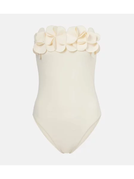 Strój kąpielowy Karla Colletto w kwiatki biały