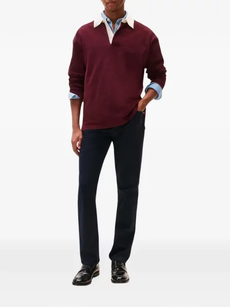 Pantaloni Tommy Hilfiger din țesătură twill albastru