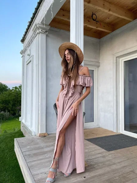 Комбінезон Milirud шифон бежевий