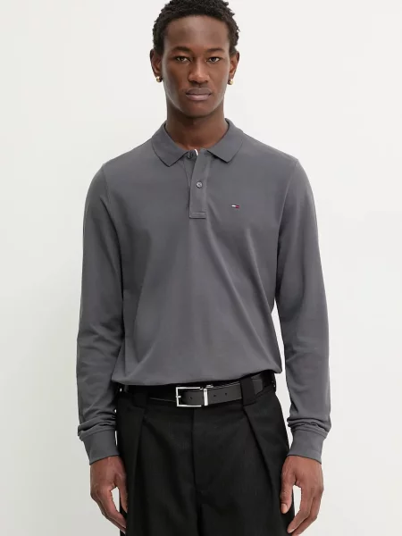 Tommy Jeans longsleeve gładki szary
