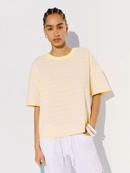 Bershka Tričko svetložltá / svetloružová