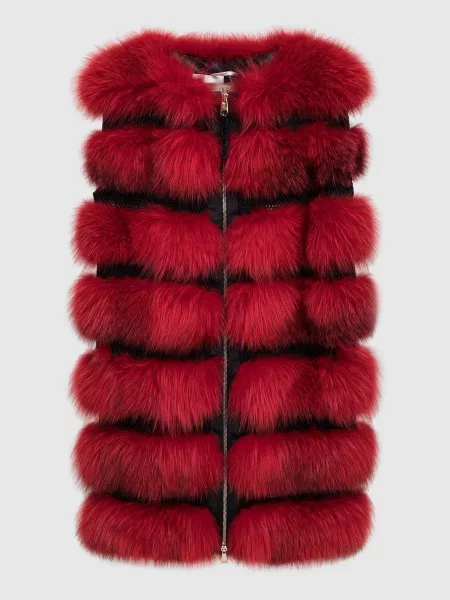 Жилет з хутра лисиці Florence Mode червоний