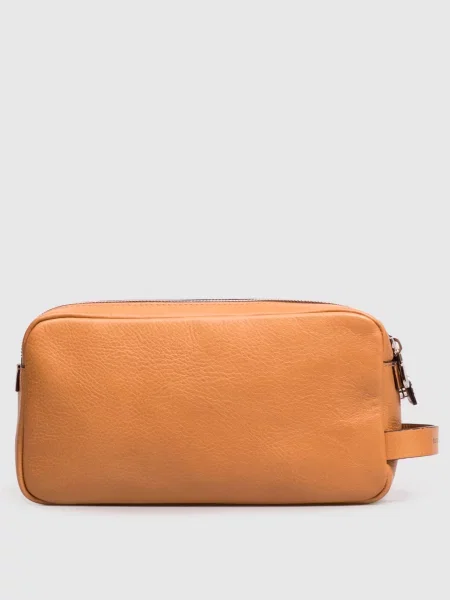 Кожаная косметичка Brunello Cucinelli коричневая