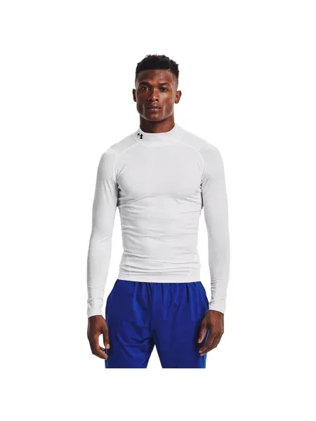 T-shirt Under Armour Hg Armour Comp Mock LS White/ Black L bijela