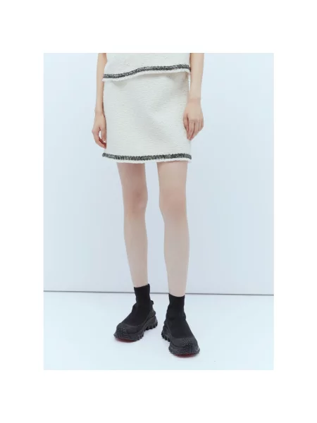 Spódnica mini Moncler tweedowa biała
