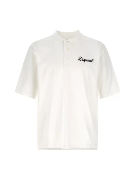 Koszulka polo Dsquared2 z dżerseju do tenisa biała