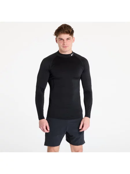 Tank top Nike Pro Dri-FIT Fitness Mock-Neck Long-Sleeve Top Black/ White S bílé