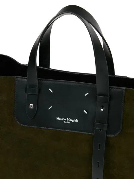 Geantă Maison Margiela din piele de căprioară negru