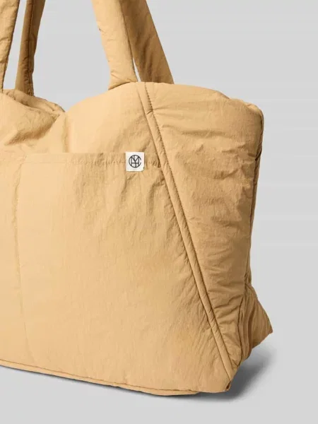 Torba shopper z detalem z logo model ‘SIRIA SASJA’ Msch Copenhagen beżowa