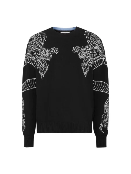 Sweter Philipp Plein z okrągłym dekoltem czarny