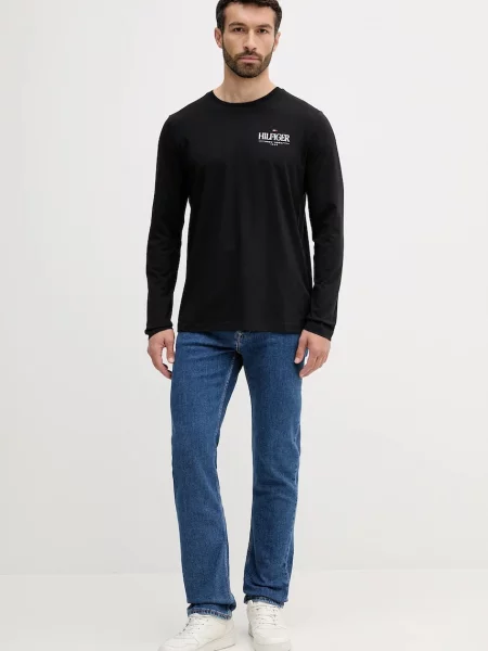 Tommy Hilfiger majica z dolgimi rokavi črna