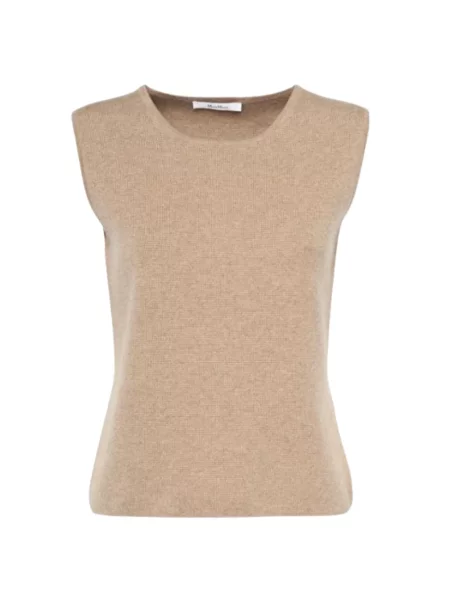 Top Max Mara z kaszmiru brązowy