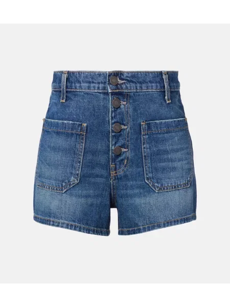 Szorty jeansowe Nili Lotan z wysoką talią niebieskie