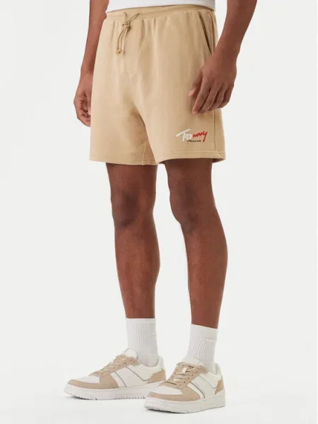 Tommy Jeans Sport rövidnadrág Signature bézs
