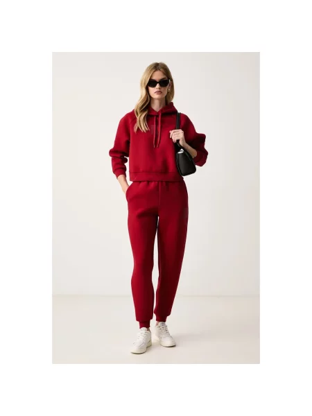 Spodnie dresowe Armani Exchange z wysoką talią czerwone