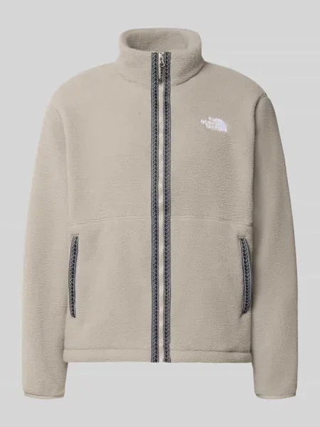 Bluza polarowa o regularnym kroju z wyszywanym logo The North Face szara