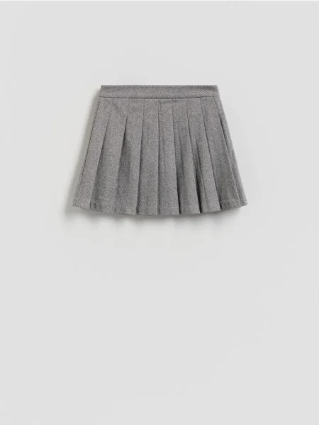 Reserved Fustă mini plisată gri-închis gri