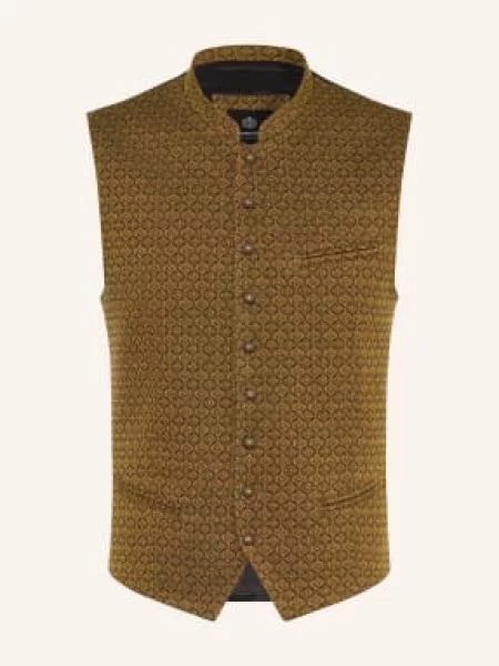 Hammerschmid Tradiční Vesta Xaver Slim Fit koňaková / tmavě hnědá černá