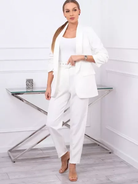Pantaloni Kesi Włoski elegante alb