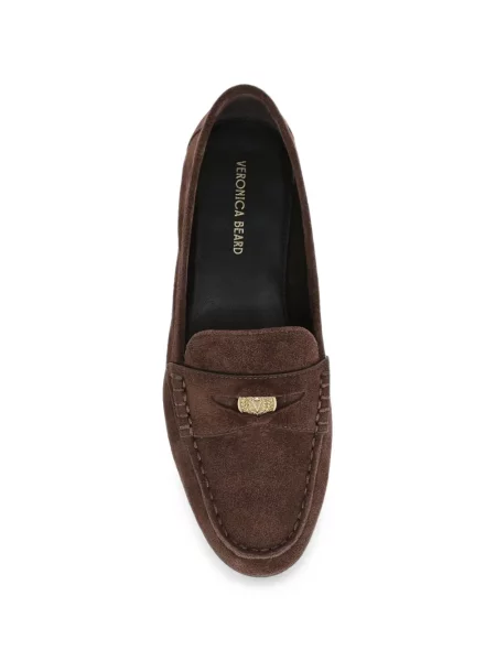 Pantofi loafer Veronica Beard din piele de căprioară maro