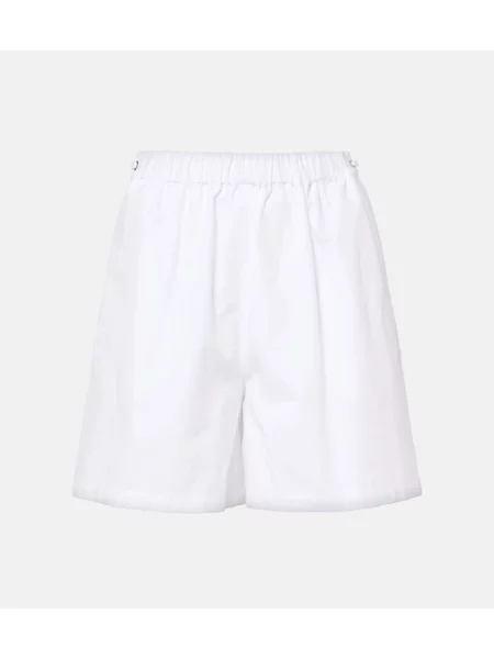 Pantaloni scurți Max Mara cu talie înaltă alb