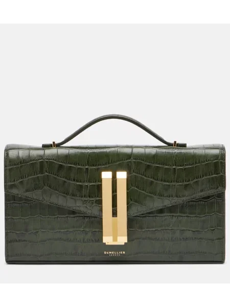 Кожена чанта тип портмоне Demellier зелено