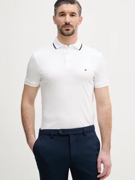 Tricou polo Tommy Hilfiger alb