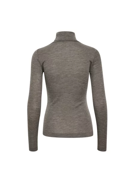 Sweter z golfem Inwear w kolorze melanż do golfa brązowy