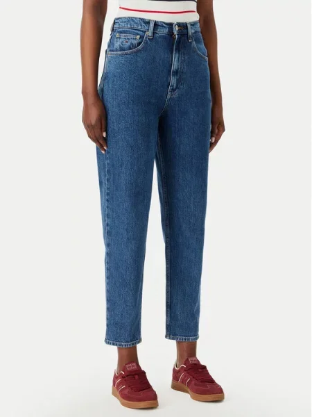 Tommy Jeans Blugi Mom Fit albastru