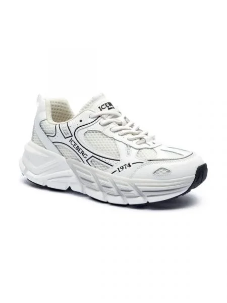 Iceberg Sneakers tornacipő bőr hozzáadásával fehér