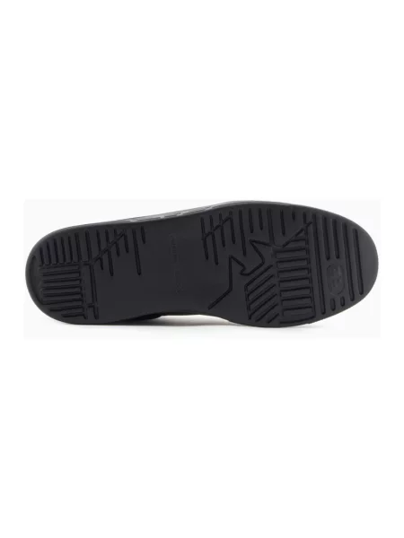 Sneakersy Emporio Armani skórzane z siateczki czarne