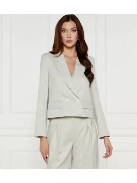 Marc Cain Sacou | Cropped Fit cu adaos de lână gri