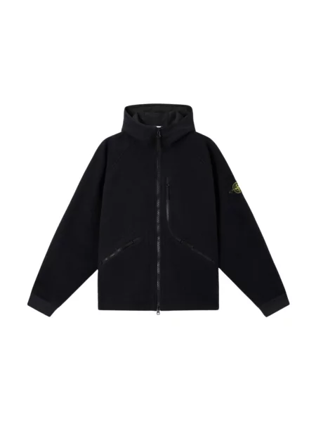 Bluza z kapturem Stone Island wełniana z kapturem z kamieniami niebieska